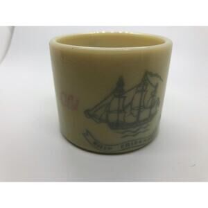 Old Spice Shaving Mug American Ship Friendship - Shulton Early Glass Mug 01 READ